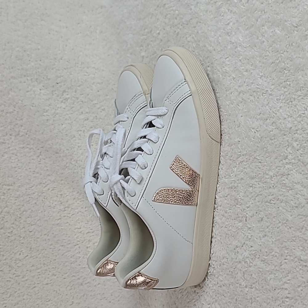 Veja ESPLAR LOGO LEATHER - WHITE / PLATINE 5 womens - Picture 4 of 7